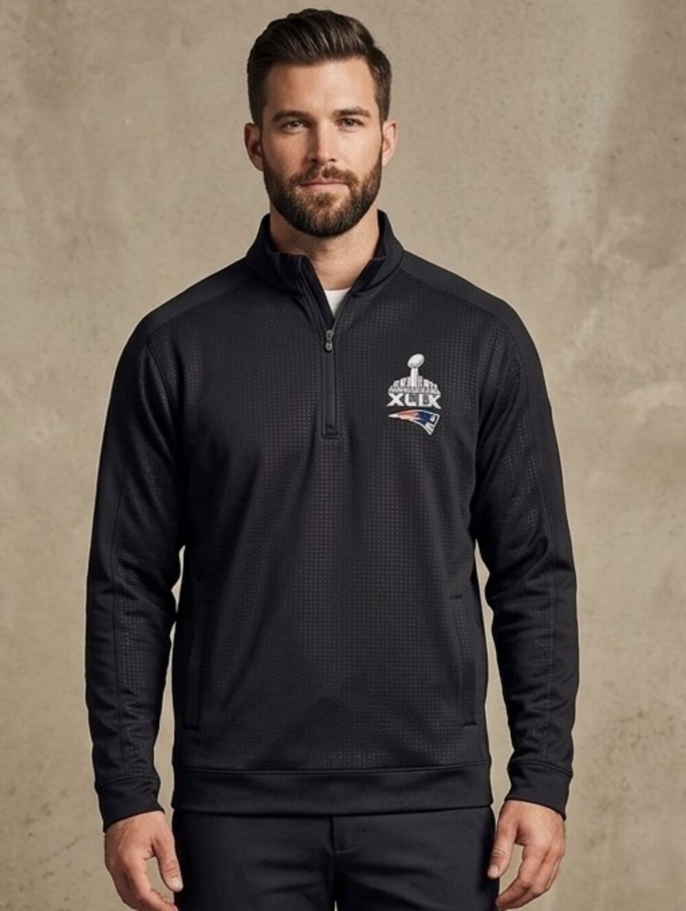 New England Patriots Super Bowl XLIX 1/4 Zip Pullover Jacket